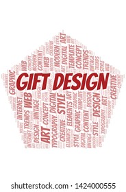 Gift Design word cloud. Wordcloud made with text only.