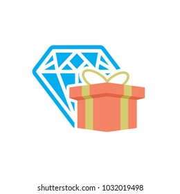 Gift Diamond Logo Icon Design