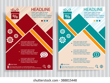 Gift discount box  flat symbol modern flyer, brochure vector template.