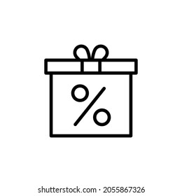 gift discount icon vector line style