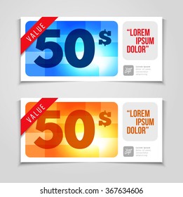 Gift or discount voucher template with modern design, special  offer or certificate coupon
