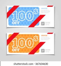 Gift or discount voucher template with modern design, special  offer or certificate coupon