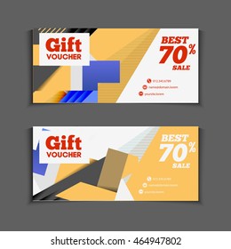 Gift or discount voucher template with modern design, special offer or certificate coupon