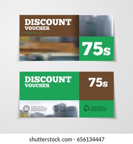Gift or discount voucher template with modern design, special offer or certificate coupon