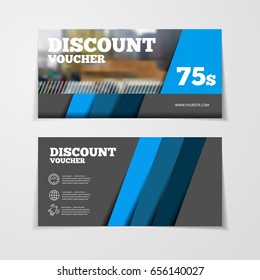Gift or discount voucher template with modern design, special offer or certificate coupon