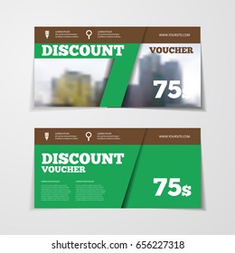 Gift or discount voucher template with modern design, special offer or certificate coupon