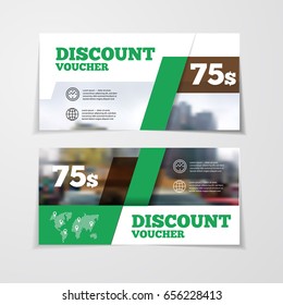 Gift or discount voucher template with modern design, special offer or certificate coupon