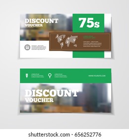 Gift or discount voucher template with modern design, special offer or certificate coupon