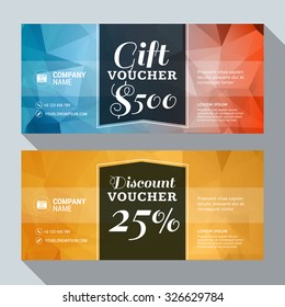Gift and Discount Voucher Vector Design Print Template. Vector Illustration