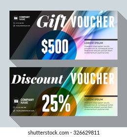 Gift and Discount Voucher Vector Design Print Template. Vector Illustration