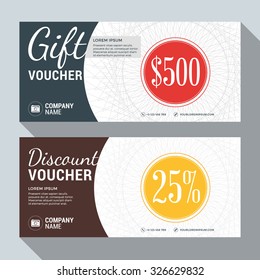 Gift and Discount Voucher Vector Design Print Template. Vector Illustration
