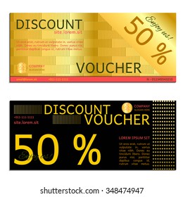 Gift discount voucher. Vector, illustration. Card template.