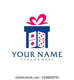 Gift Domino logo vector template, Creative Domino logo design concepts