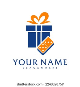 Gift Domino Logo Vektorvorlage, Creative Domino Logo Design Konzepte
