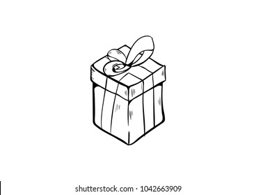 gift doodle icon vector 