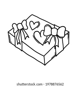 Gift Doodle vector icon. Drawing sketch illustration hand drawn cartoon line.