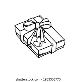 Gift Doodle Vektorsymbol. Zeichnen Skizze Illustration handgezeichnet Cartoon Linie.