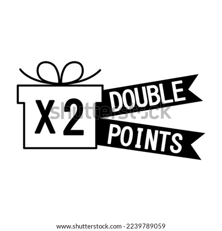 gift double points. Marketing concept. Business success. Vector illustration. Stock image.