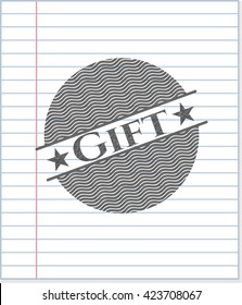 Gift draw with pencil effect