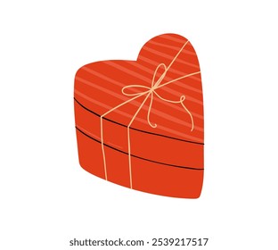 Das Geschenk ist in einem flachen Stil gezeichnet. Weihnachten, Feiertage, Geschenke. Handgezeichnete Vektorgrafik.