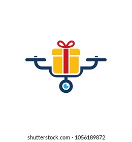 Gift Drone Logo Icon Design