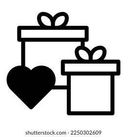 gift dualtone black valentine illustration vector and logo new year icon perfect. Icon sign from modern collection for web. Nice design perfect.