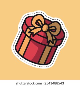 gift editable cartoon style sticker vector