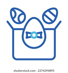 Gift egg icon duocolor blue colour easter illustration vector element and symbol perfect.