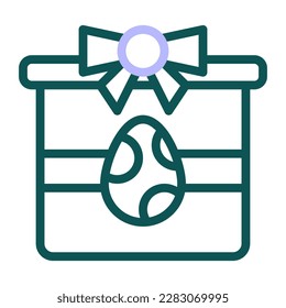 gift egg icon duocolor green purple colour easter illustration vector element and symbol perfect. Icon sign from modern collection for web.