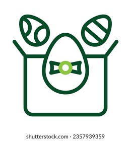 Gift Ei Symbol duocolor grüne Farbe Ostergrafik Vektorelement und Symbol perfekt.