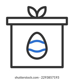 gift egg icon duocolor grey blue colour easter illustration vector element and symbol perfect. Icon sign from modern collection for web.