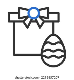 gift egg icon duocolor grey blue colour easter illustration vector element and symbol perfect. Icon sign from modern collection for web.
