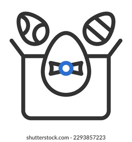gift egg icon duocolor grey blue colour easter illustration vector element and symbol perfect. Icon sign from modern collection for web.