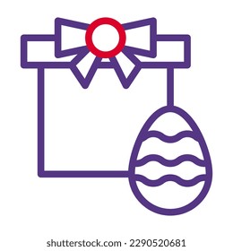 gift egg icon duocolor red purple colour easter illustration vector element and symbol perfect. Icon sign from modern collection for web.