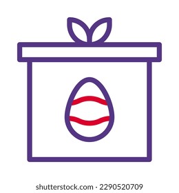gift egg icon duocolor red purple colour easter illustration vector element and symbol perfect. Icon sign from modern collection for web.