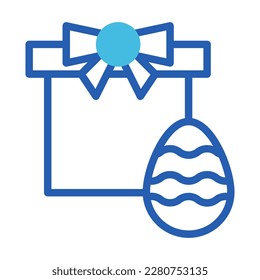 gift egg icon duotone blue style easter illustration vector element and symbol perfect. Icon sign from modern collection for web.