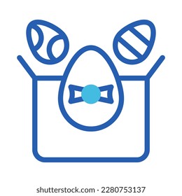 icono del huevo regalo duotone estilo azul ilustración de la pascua elemento vector y símbolo perfecto. Signo de icono de la colección moderna para la web.