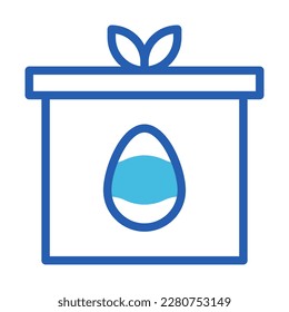 gift egg icon duotone blue style easter illustration vector element and symbol perfect. Icon sign from modern collection for web.