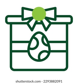 gift egg icon duotone green colour easter illustration vector element and symbol perfect. Icon sign from modern collection for web.