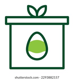 gift egg icon duotone green colour easter illustration vector element and symbol perfect. Icon sign from modern collection for web.