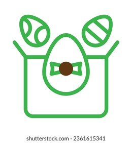 Gift egg icon duotone green brown colour easter illustration vector element and symbol perfect.