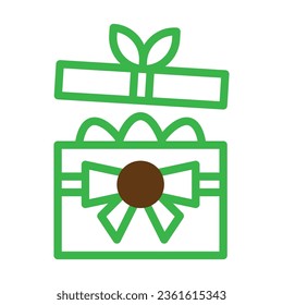 Gift egg icon duotone green brown colour easter illustration vector element and symbol perfect.