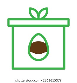 Gift egg icon duotone green brown colour easter illustration vector element and symbol perfect.