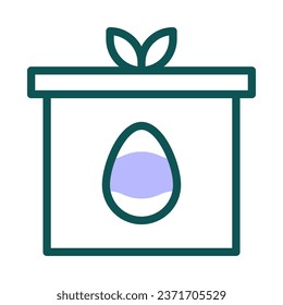 Gift egg icon duotone green purple colour easter illustration vector element and symbol perfect.