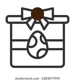 gift egg icon duotone grey brown colour easter illustration vector element and symbol perfect. Icon sign from modern collection for web.