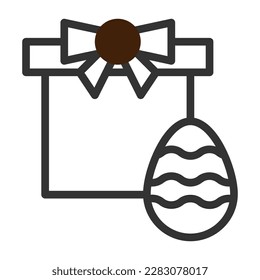 gift egg icon duotone grey brown colour easter illustration vector element and symbol perfect. Icon sign from modern collection for web.