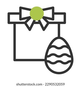 icono del huevo regalo duotone color verde gris de la ilustración de la Pascua elemento vector y símbolo perfecto. Signo de icono de la colección moderna para la web.