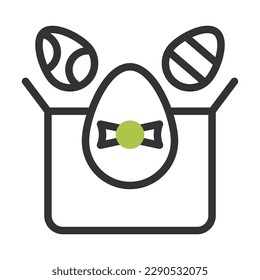 gift egg icon duotone grey green colour easter illustration vector element and symbol perfect. Icon sign from modern collection for web.