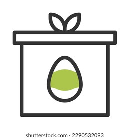 gift egg icon duotone grey green colour easter illustration vector element and symbol perfect. Icon sign from modern collection for web.