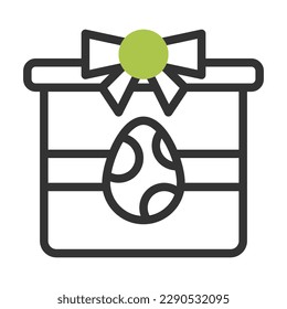 gift egg icon duotone grey green colour easter illustration vector element and symbol perfect. Icon sign from modern collection for web.